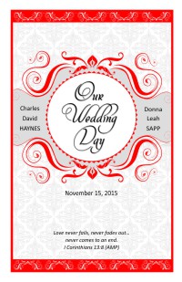 Wedding Program Cover Template 13D - Version 1